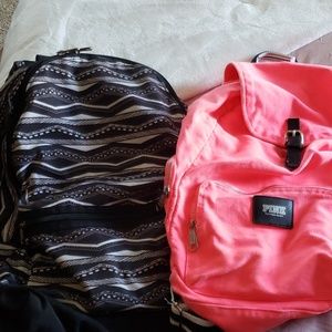 Two PINK backpacks